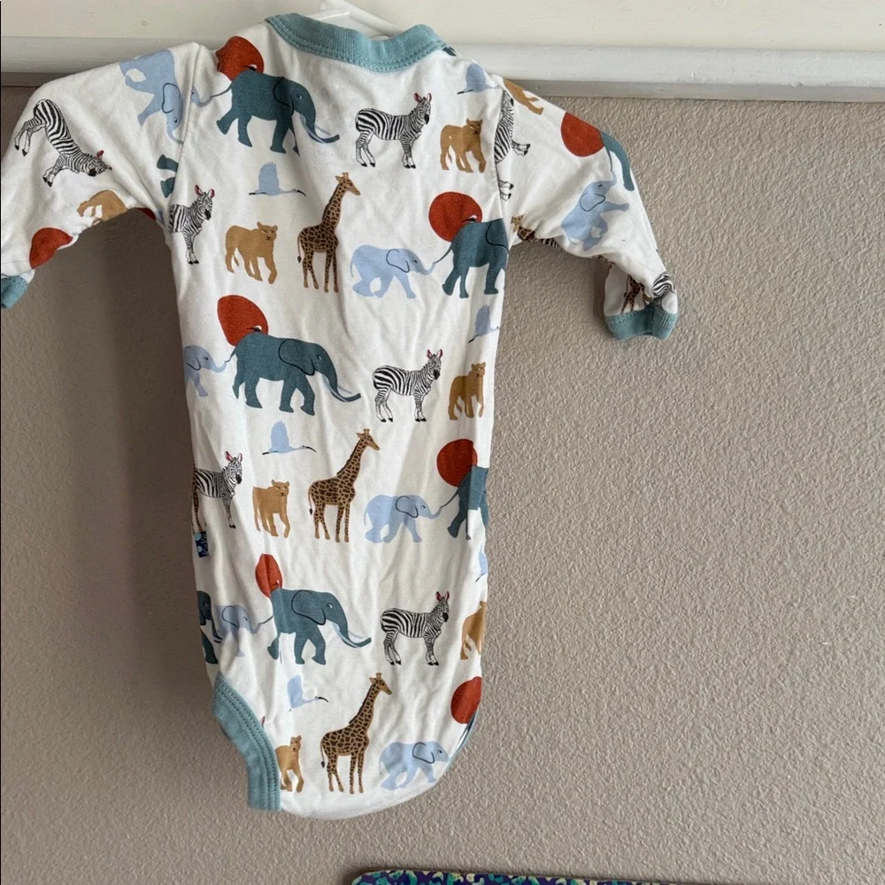 Kickee Pants Safari Animal Print Bodysuit - Blue and Brown - Picture 5 of 5